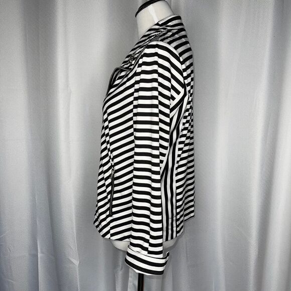 Erin London Striped Flip Cuff Jacket Med - Picture 5 of 10